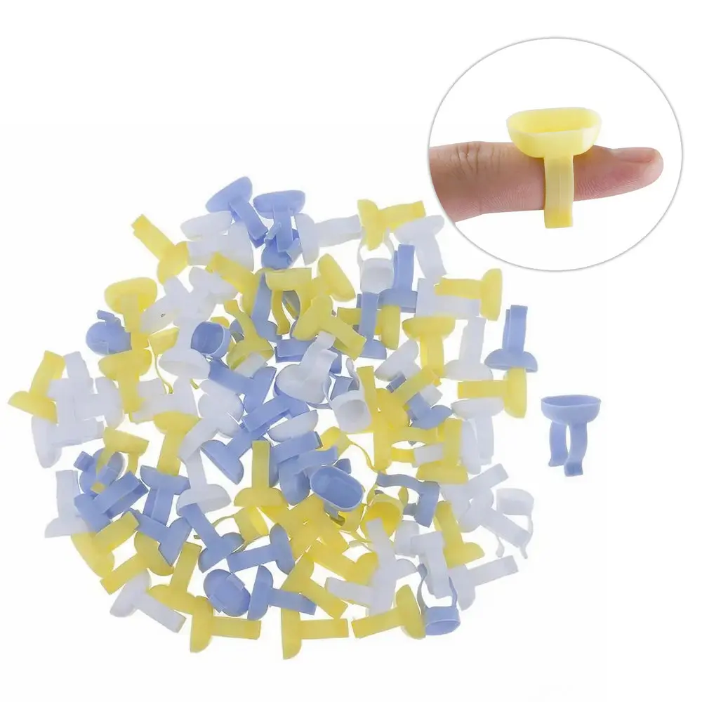 100pcs Dental Mixing Finger Bowl Cup Dappen Dish Prophy Ring for For Mixing Cement Powder Class Lonomer Dentistry Tools