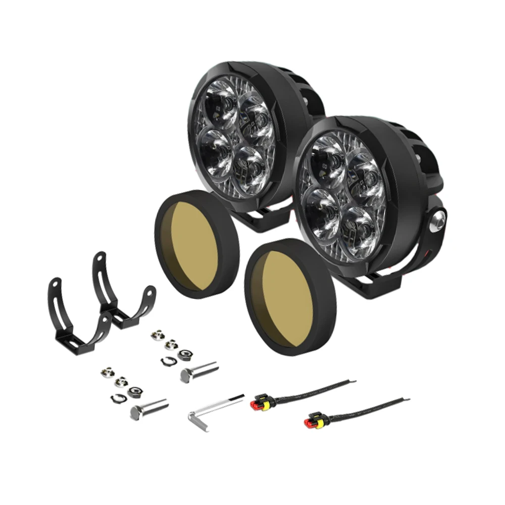 2pcs 90W 9-30V circular 4-piece LED work light spotlights suitable for automobiles, off-road vehicles, trucks, and ships