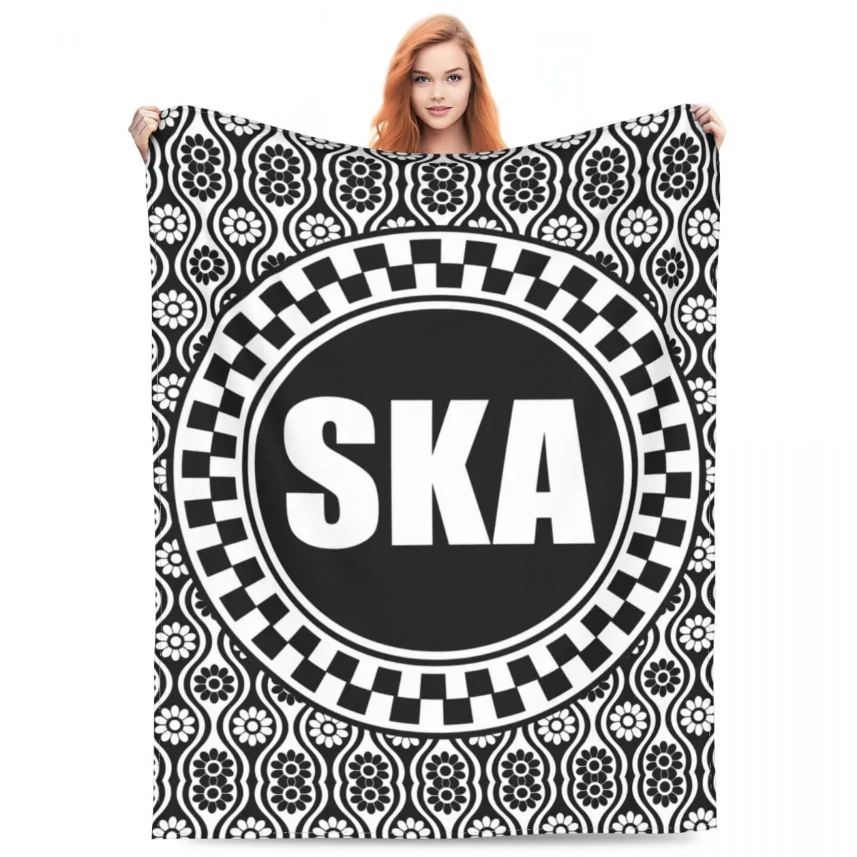 

2 Tone Music SKA-rock SKA Logo Blanket Flannel Printed Two Tone 2Tone SKA Check Throw Blankets for Bedding Outdoor Bedding Throw