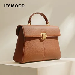 ITAMOOD Echt lederen handtas voor Kerstmis Vrouwen Grote capaciteit Tote Crossbody Schoudertas Satchel Portemonnee Mode Veelzijdig