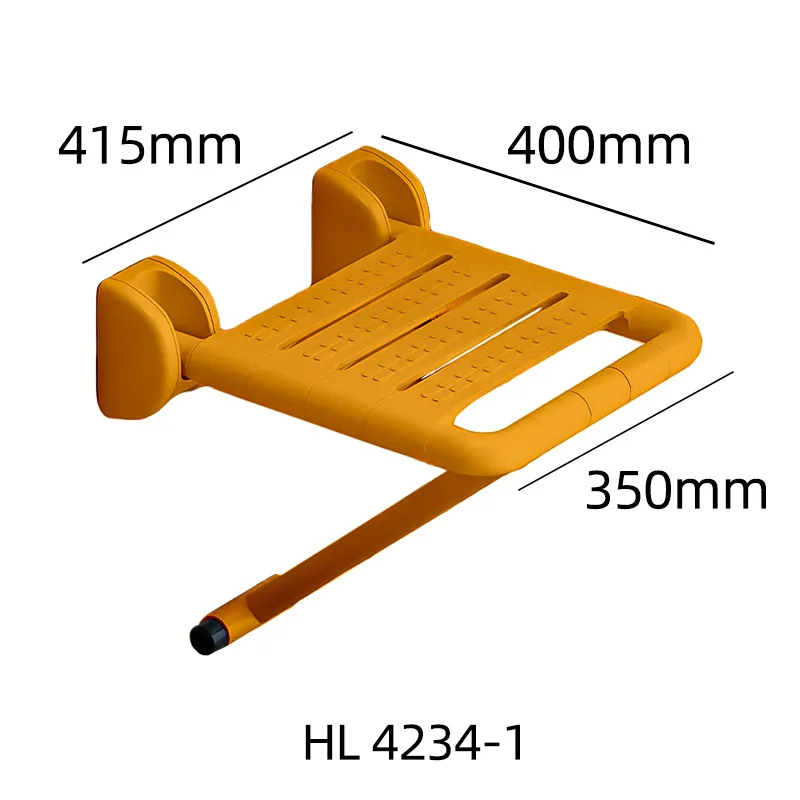كرسي استحمام مثبت على الحائط بتصميم عصري من الفولاذ المقاوم للصدأ قابل للطي ومضاد للانزلاق وصديق للبيئة لسلامة المسنين في الحمام
