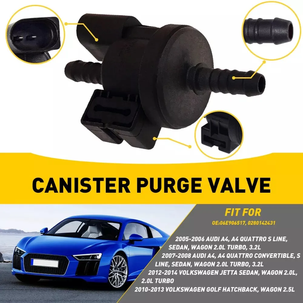 0280142431 06E906517A Vapor Canister N80 Purge Valve For Audi A3 A4 A6 Q7 A8 for VW Jetta Golf Passat Car Accessories