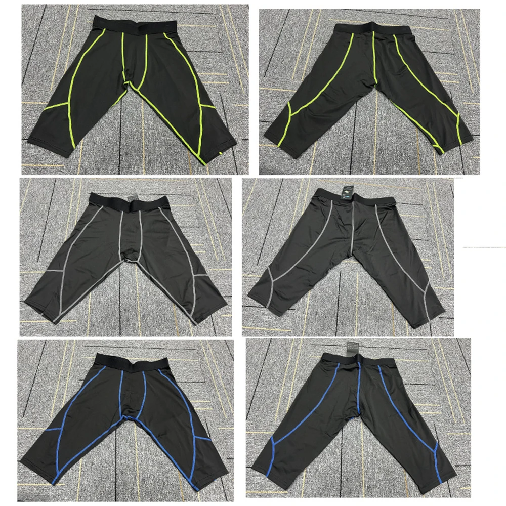 Compression Half Pants Men Running Biker Basic Shorts Inner Tights Gym Muscle Training Quick Dry Sportswear Yoga Workout New