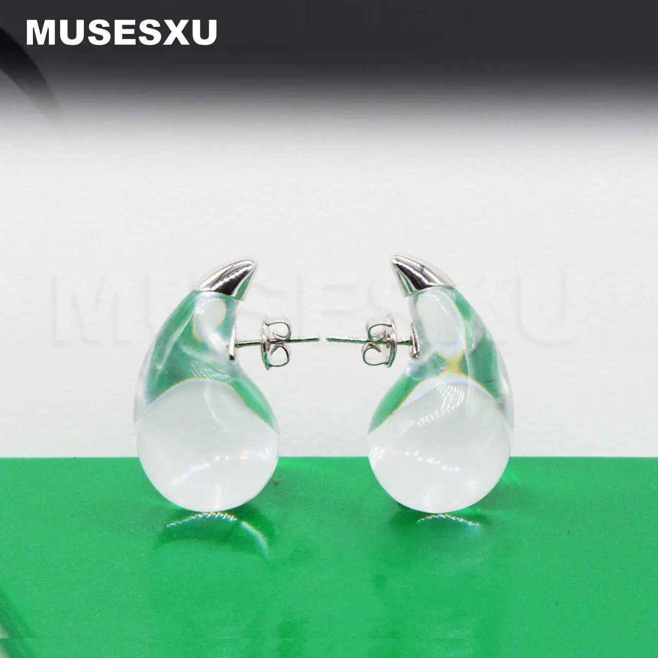 

Jewelry & Accessories Luxury Brand High Quality Transparent Resin Droplet Shaped Earrings For Woman's Gifts