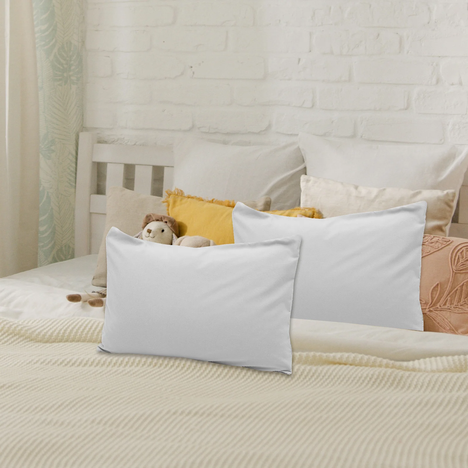 2 قطعة سادات طفل مغلف إغلاق غرامة الملمس السفر وسادة تغطي الاطفال سادات صغيرة الحجم المحمولة المخدة