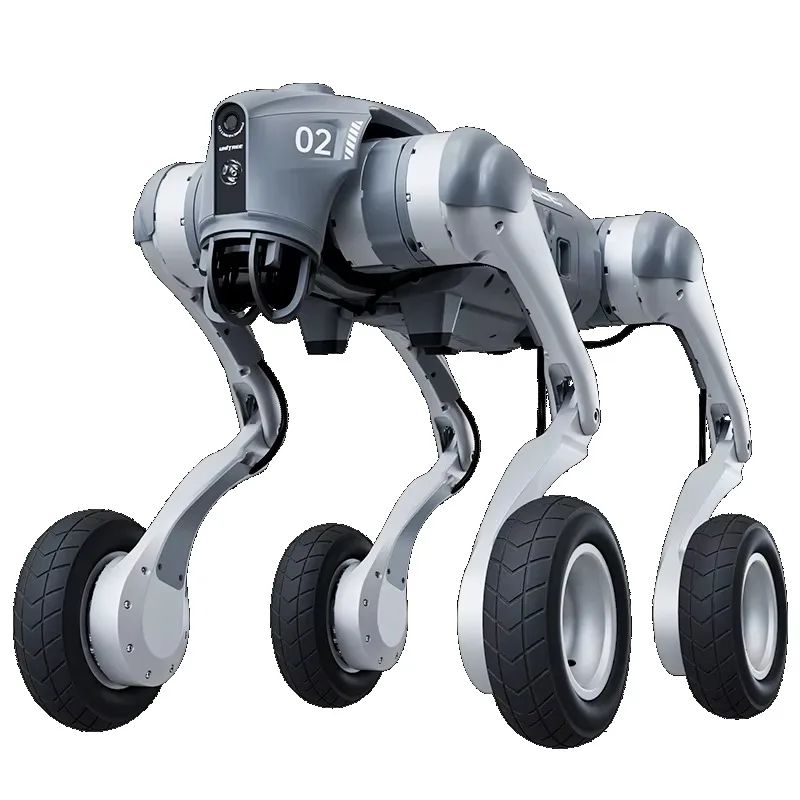 عجلات AI رباعية الأرجل روبوت الكلب Unitree Go2-W وظيفة ذكية لجميع التضاريس