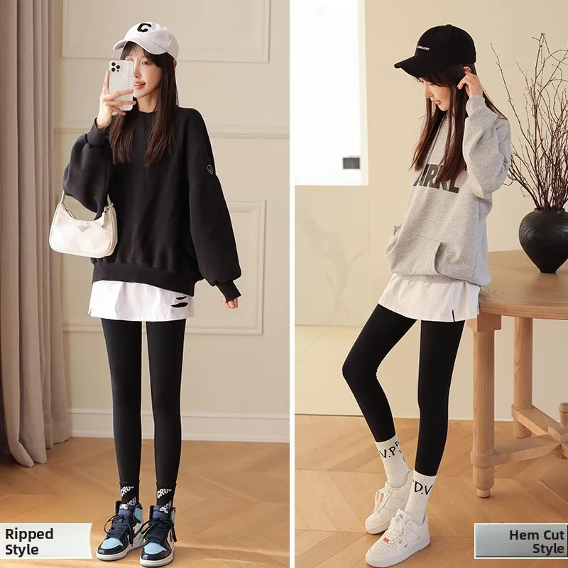 Versatile White  Skirt Women's Inner Wear Fake Hem Layering Autumn Winter Sweatshirt Base Layer Butt Covering Tool