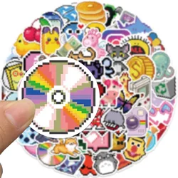 10/30/64PCS Cute Pixel Icon Stickers Cartoon INS Decal Decoration Suitcase Scrapbooking Phone Laptop Stationery Kid Girl Sticker