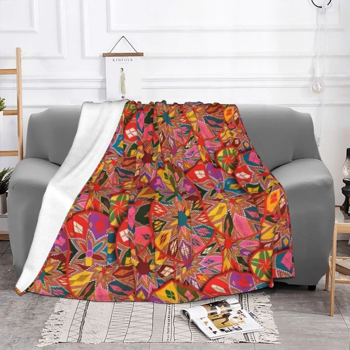 Ethiopian Painting Art Blankets Velvet Winter Africa Breathable Super Soft Throw Blanket for Bed Travel Bedspreads