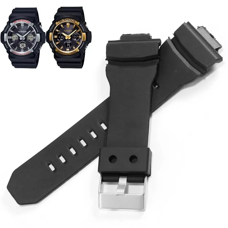 Silicone watch accessories For Casio GAW-100B GA-150 200 201 300 310 GAS-100 Rubber Waterproof and sweat proof watch strap