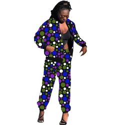 Original Design African Print Women's Casual Suits Tailor Made Bomber Jackets With Jogging Pants Female Party Ankara Outfits