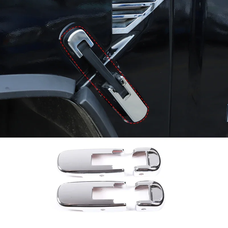 

Fit For Hummer H2 2003-2009 ABS Chrome Hood Side Handle Guard protective Cover Trim car exterior accessories 4PCS