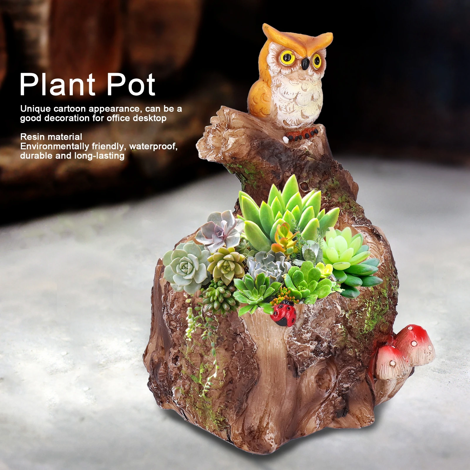 Plant Pot Innovative Waterproof Succulent Flower Bonsai Resin Planter Home DecorationEagle Standing On Tree