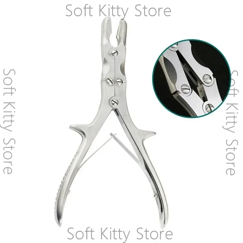 Double Action Bone Rongeurs 240mm Straight Orthopedics Instruments Dental Plier Blade Width 3mm/7mm
