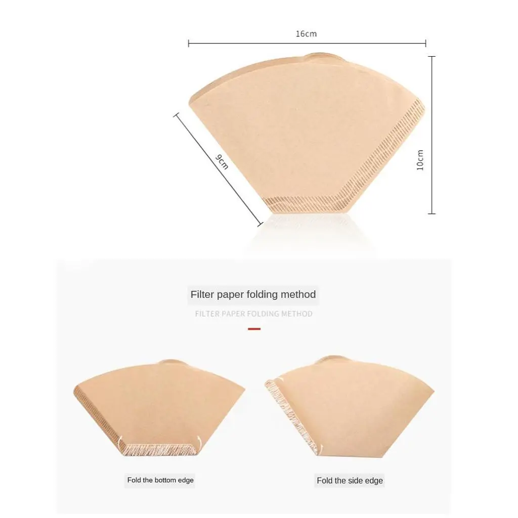 100 сменных бумажных фильтров, неотбеленный бумажный фильтр для кофе, круглый кофе