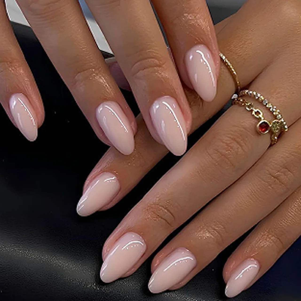 Simple Solid Color Nude Wear Nail Almond Nail Press on Nails Nail Art False Nail Wear Nail