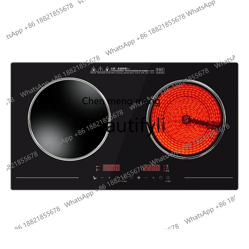 

Double-head electromagnetic stove embedded in household one electricity and one ceramic, high power
