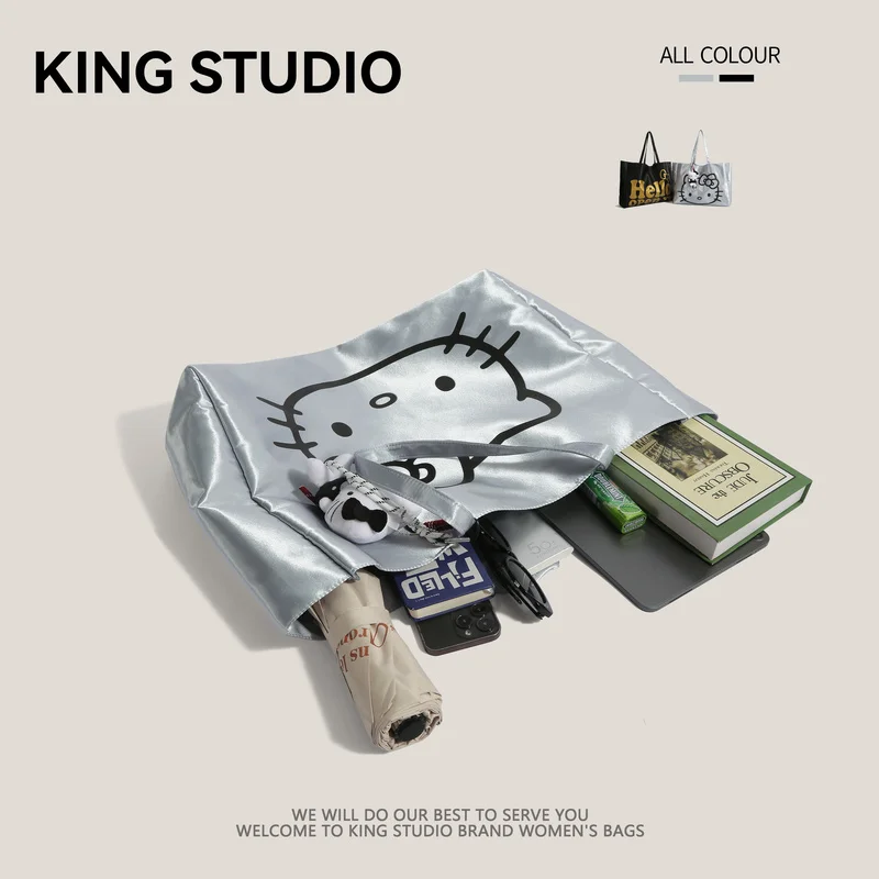 جديد مرحبا كيتي الكرتون حقيبة كتف لطيف حقيبة كروسبودي فتاة طالب حقيبة قماش قنب حار سعة كبيرة حقيبة تسوق حقيبة مدرسية