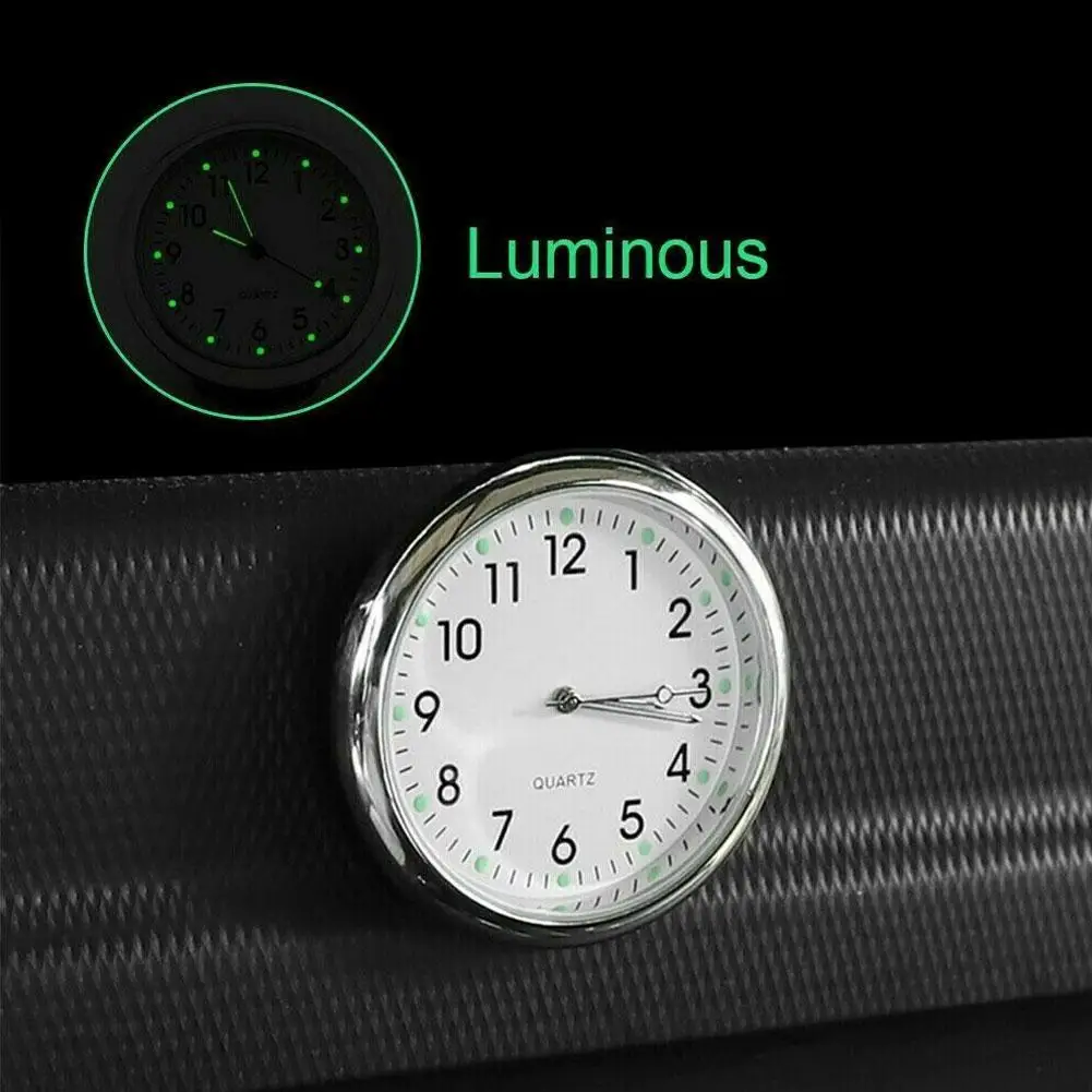 Car Mini Clock Car Dashboard Clock Luminous Car Clock Pocket Stick-On Clock Cars Air Vent Quartz Clocks Mini Clock For Boat I7R7