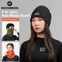ROCKBROS Winter 3 In 1 Bicycle Caps Full Face Mask Scarfs Men Women Fleece Keep Warm Sports MTB Road Ski Bike Hat Cycling Masks
