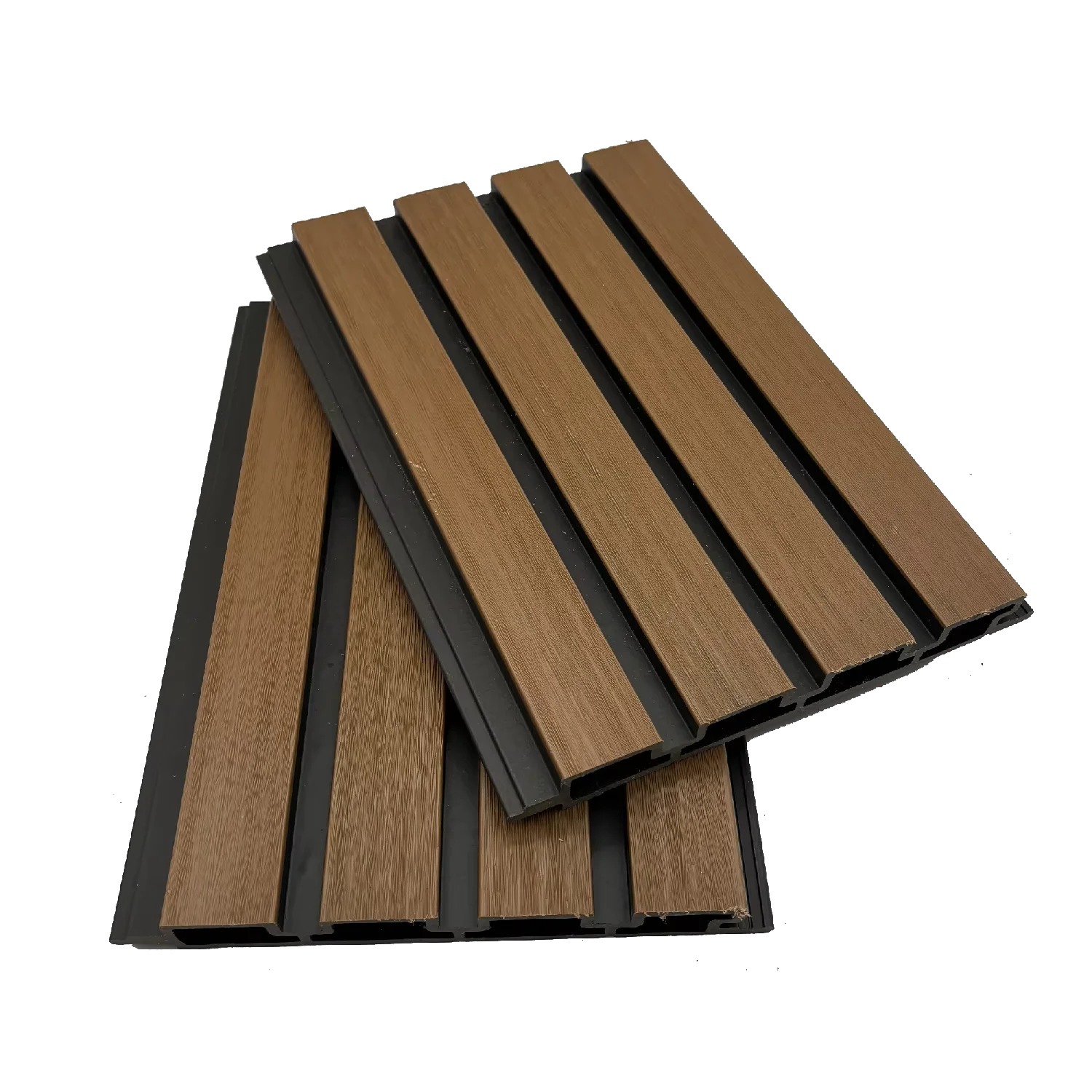 2026 Great Wall Panel WPC Wall Cladding Modern European Wood Plastic Composite Board Outdoor Waterproof for Gym Black Background