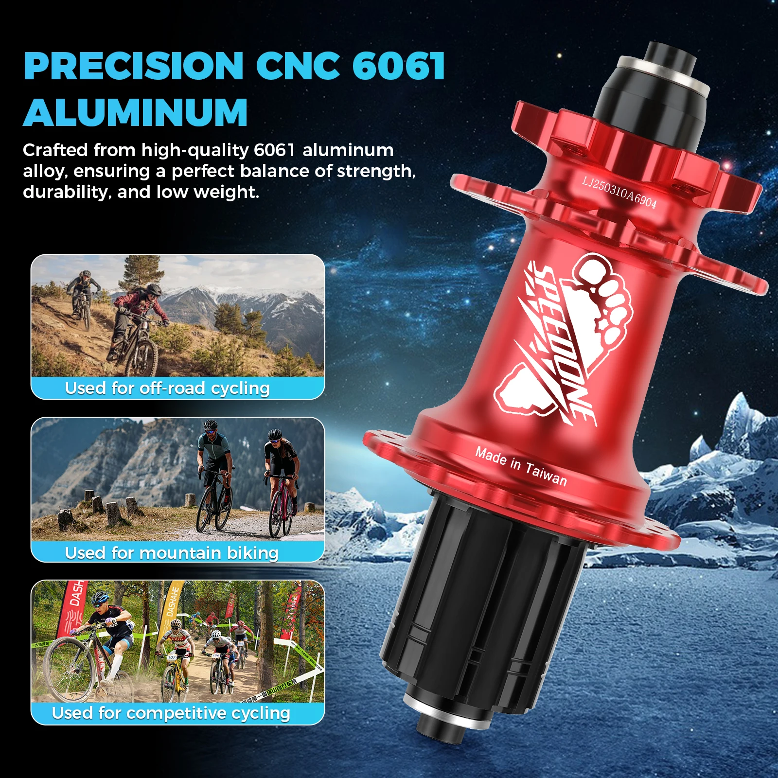 SPEEDONE SOLDIER 2.0 120 Click MTB Hub 4 Bearing 32 Holes 8-12 Speed HG XD MS Freehub Disc Brake Bicycle Hubs Bicycle Noisy Cube