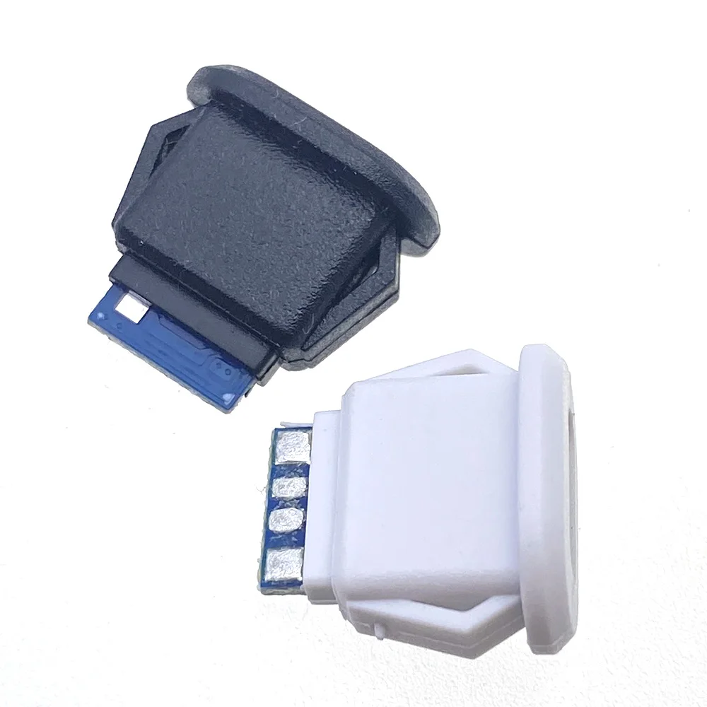2-10pcs buckle female USB Type-C waterproof connector  5pin  6pin  5A high current fast charging socket USB-C charging plug