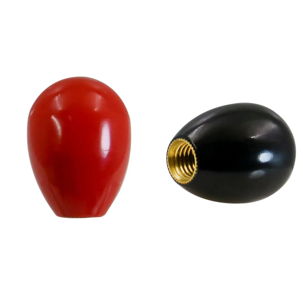 1Pcs M8 M10 Oval Egg Shape Handle Sleeve Female Thread Brass Core Bakelite Phenolic Handle for Machine Tools Black/Red OD 28mm