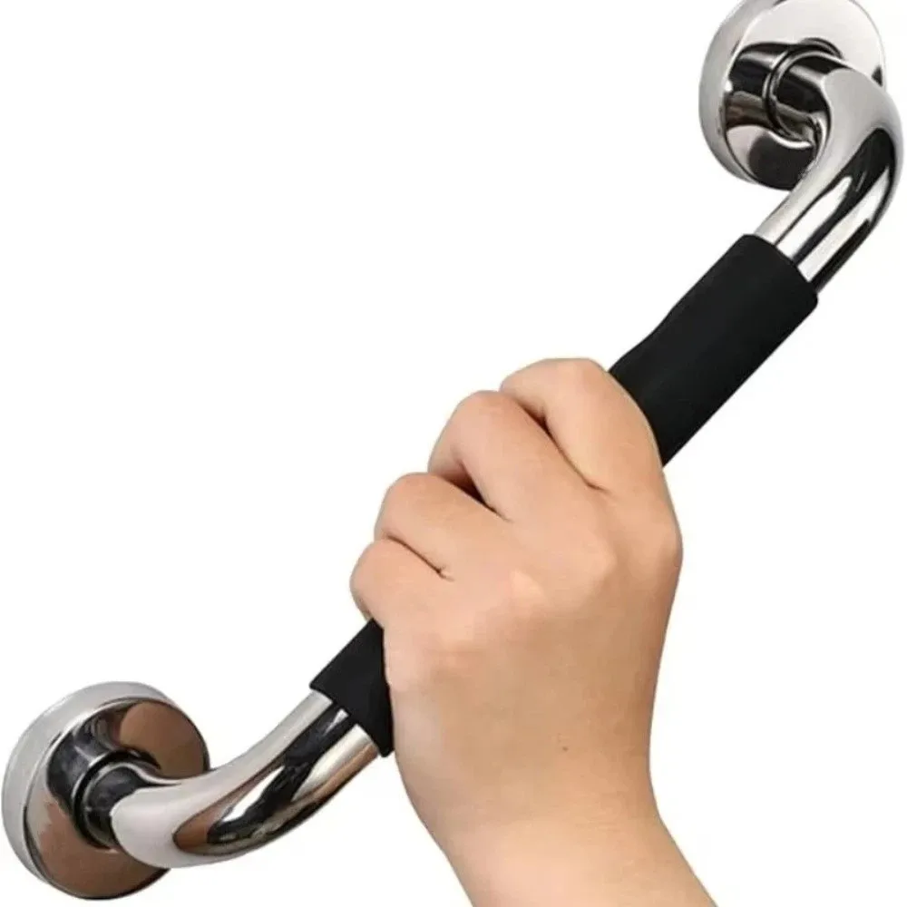 

Stainless Steel Shower Handle Anti Slip Prevent Falls Bathroom Balance Bars Silicone Handrails Balance Support Towel Bar