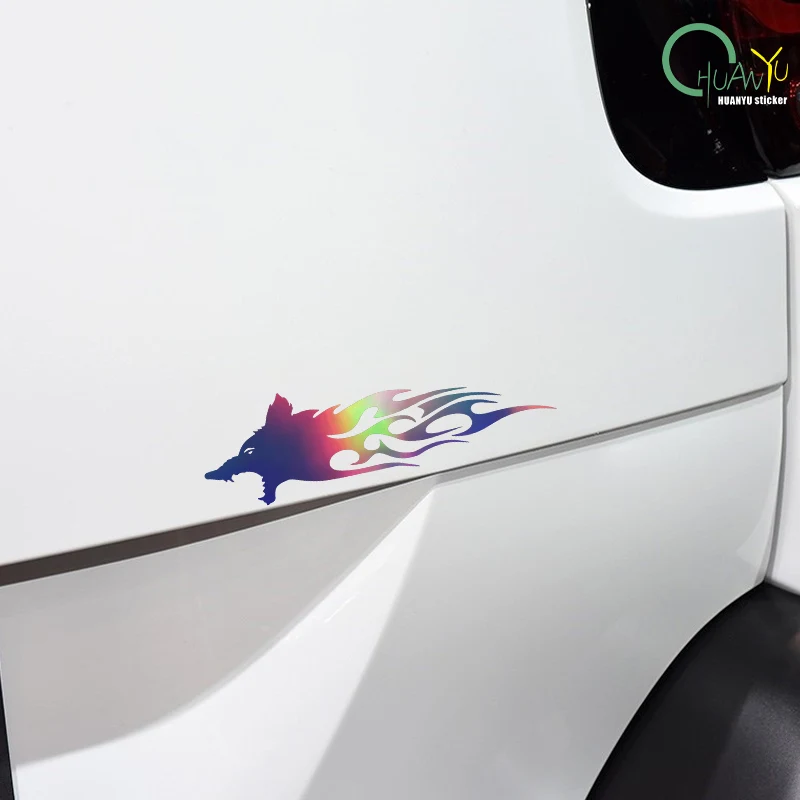 Kreatywna naklejka z głową lisa; naklejka na karoserię samochodu i motocykla na zarysowania; wodoodporna i odblaskowa naklejka dekoracyjna na samochód.