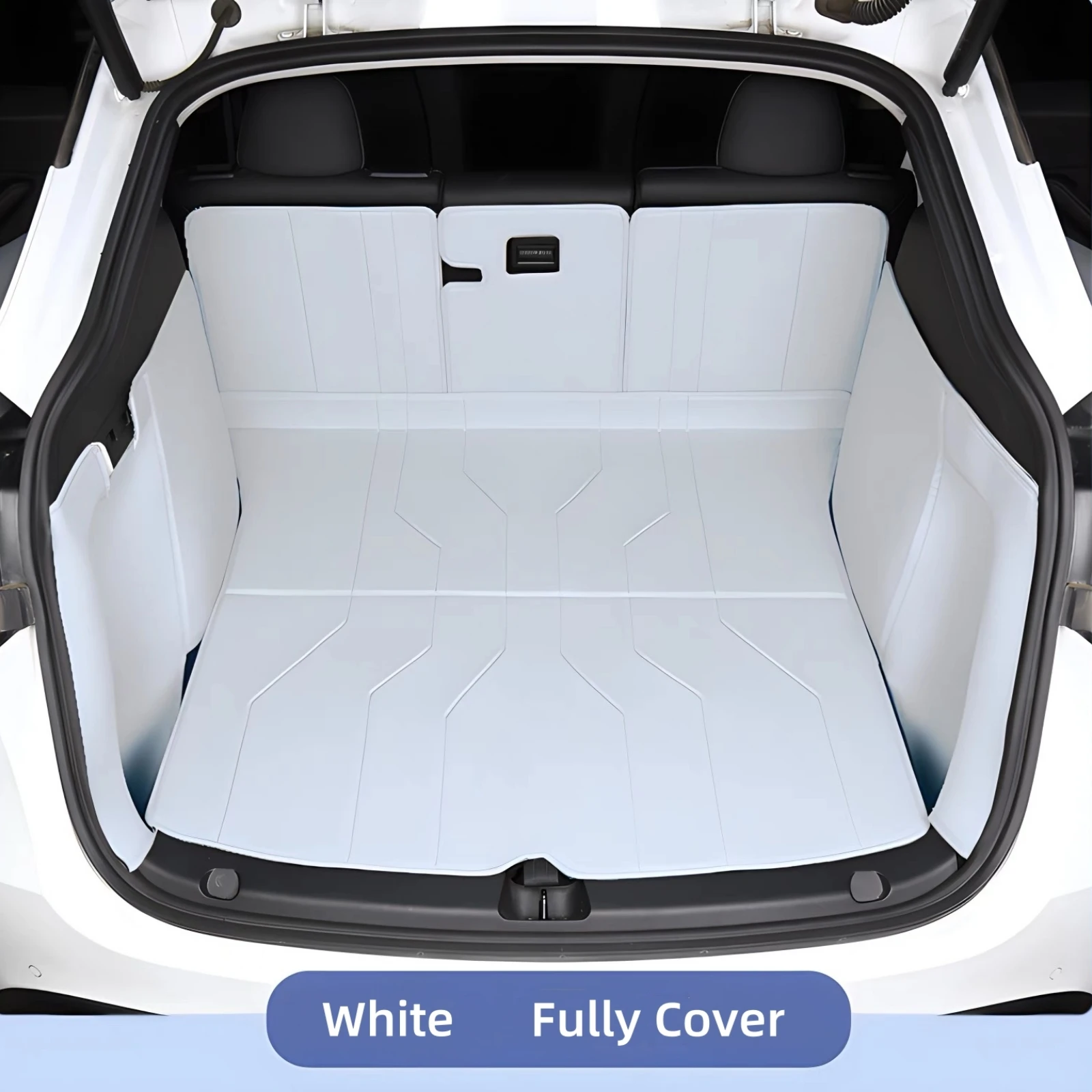 Car cushion Car fully wrapped mat Car boot mats MODEL Y-3-White