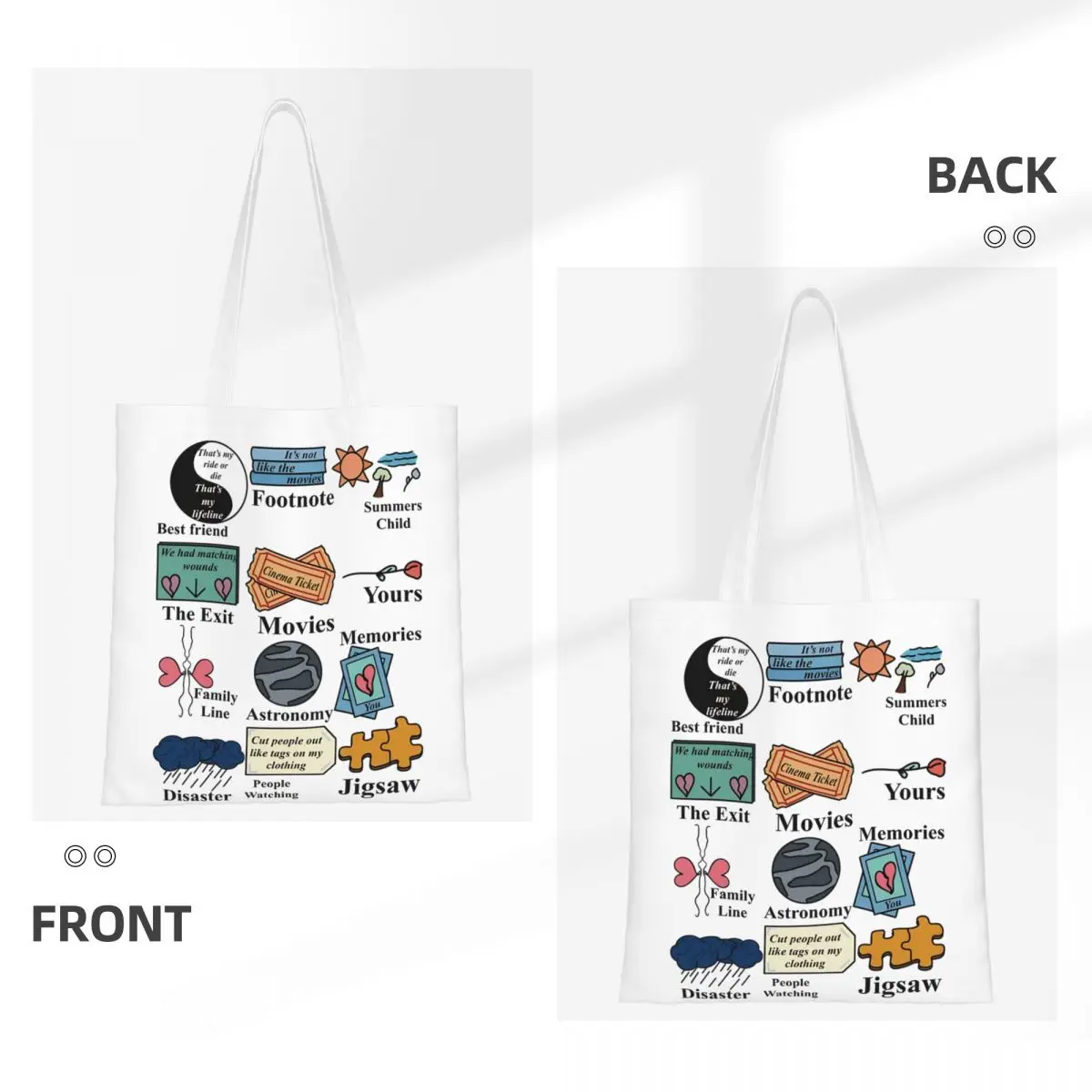 كونان ألبوم رمادي حمل الحقائب حقيبة يد نسائية قماش حقيبة كتف الطالب حقيبة تسوق مطبوعة