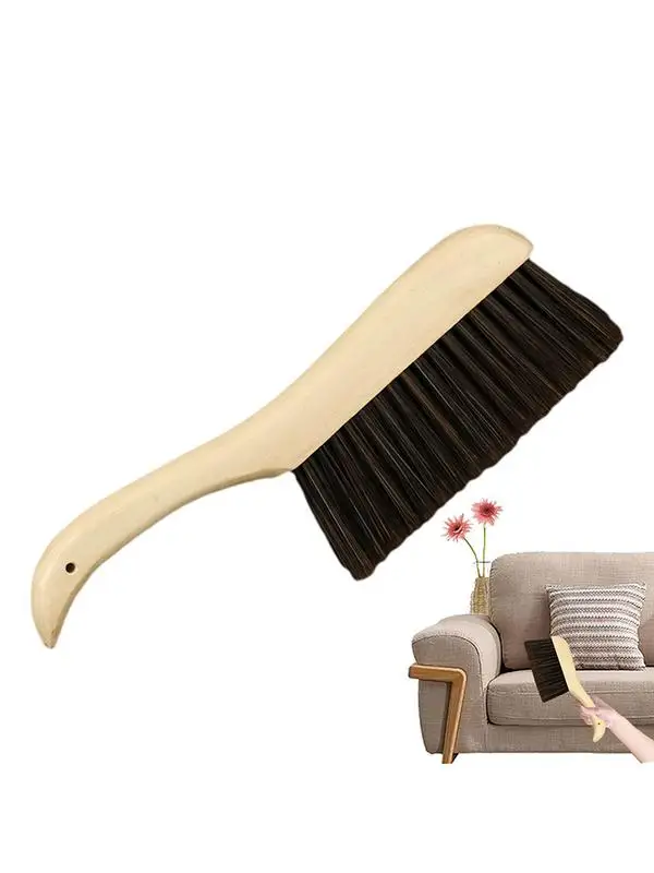 Hand Broom Counter Duster Hand Broom Bench Brush Hand Brushes  Small Broom Long Wooden Handle cleaning brush  bed brush