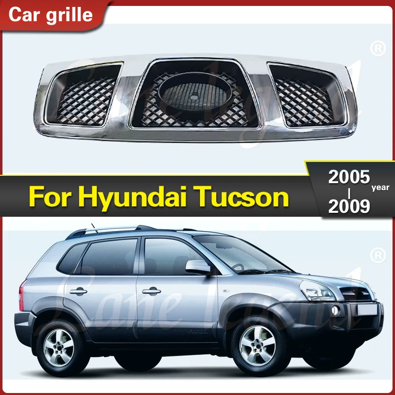 ABS Chrome front grille Trim Trim Grills For Hyundai Tucson JM 2005 2006 2007 2008 2009 Racing Grills