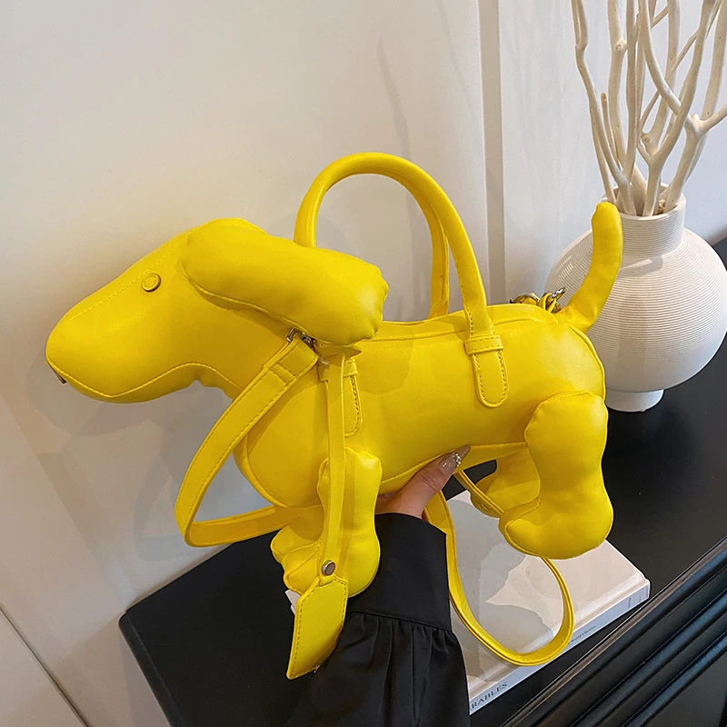 Bolso cruzado con forma de perro de dibujos animados en 3D para mujer y niña, bolso de viaje informal, bolso para teléfono, bolso de juguete para muñeca, bolso de mano a la moda