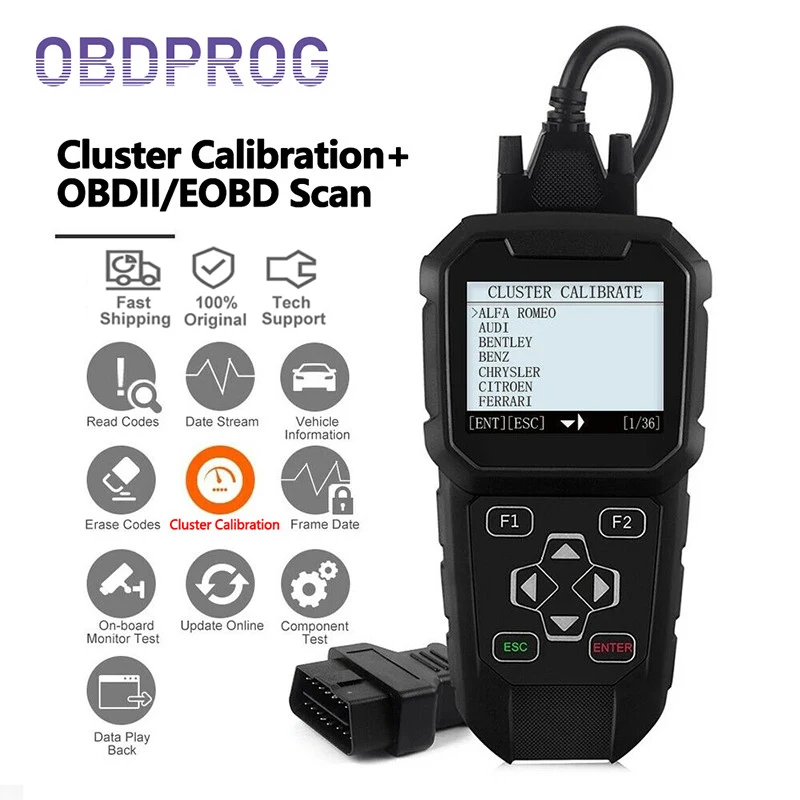 OBDPROG MT401 Cluster Calibration OBD2 Tool Professional Scanner OBD 2 Instrument Correction Adjustment Use No Need Internet