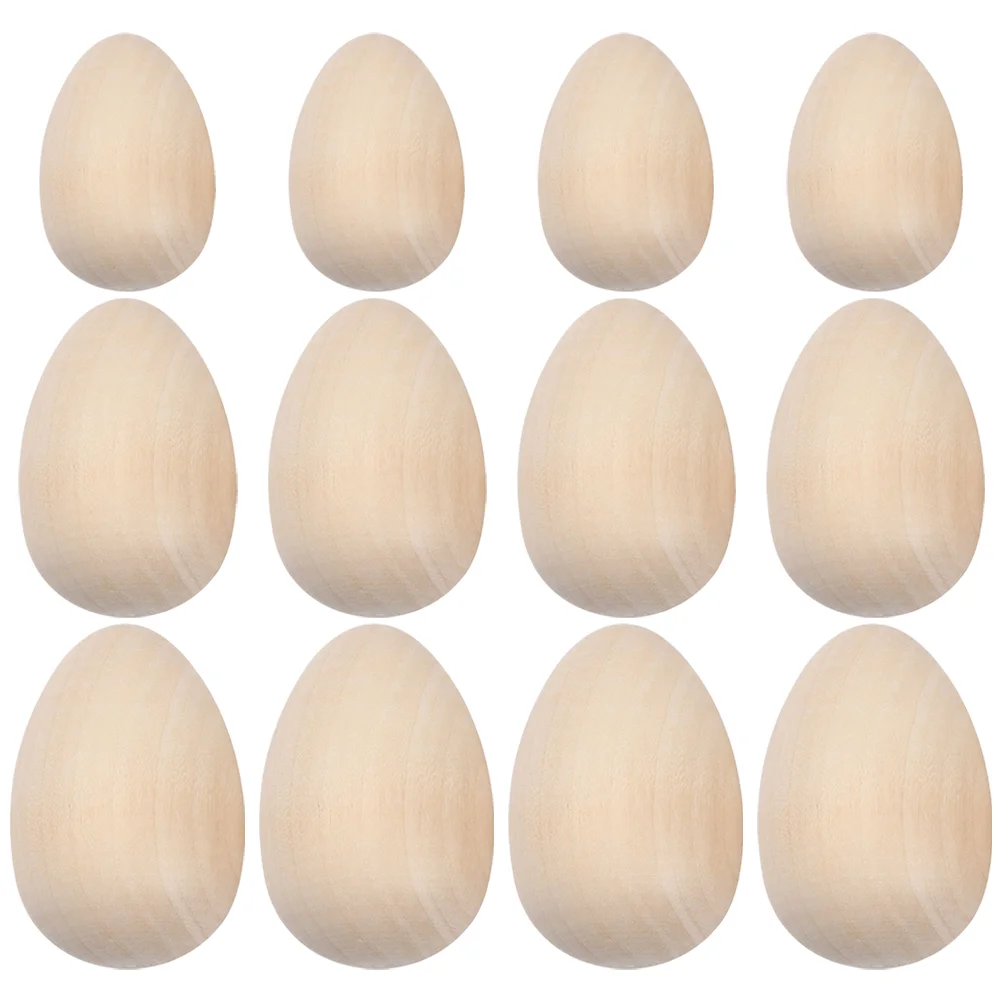 30 Uds DIY huevos de madera simulación juguete de Pascua juguetes pequeños para manualidades niños falsos