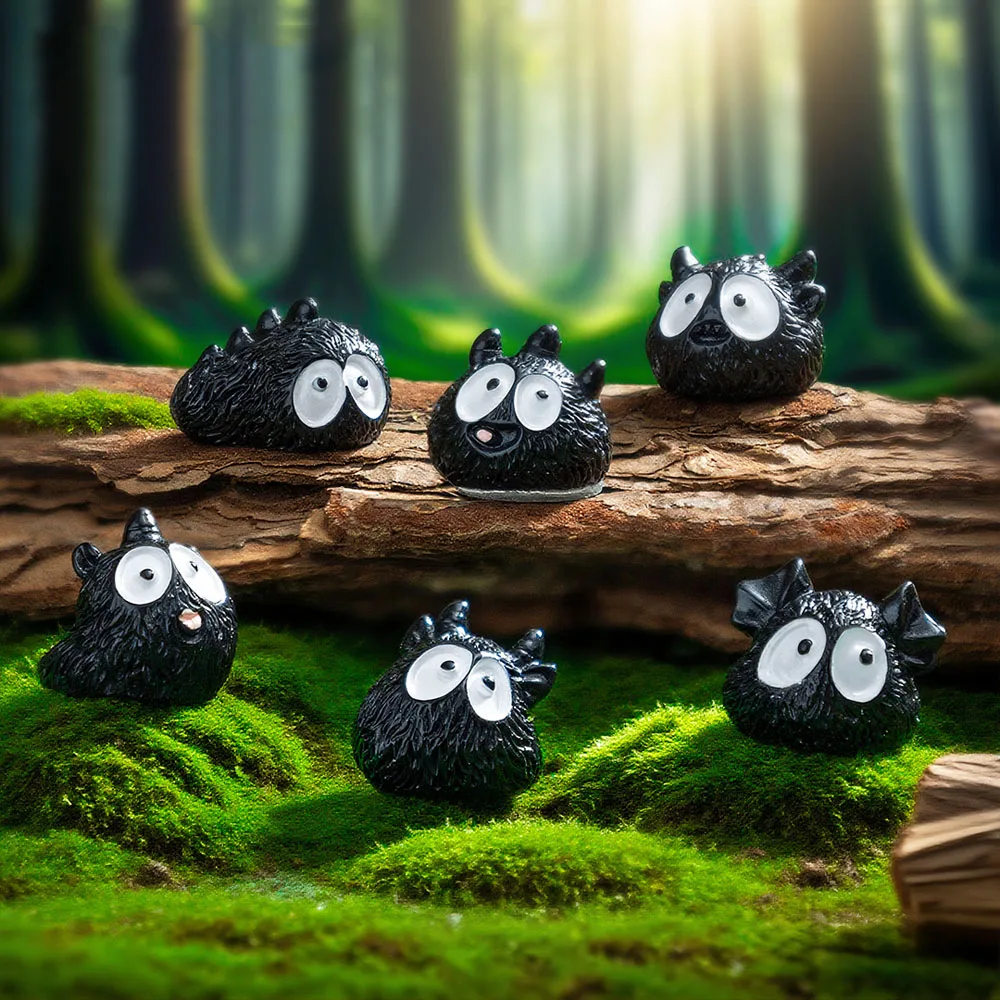 

10Pcs Cute and Versatile Black Monster Cute DIY Decoration Accessories, Micro Landscape Desktop Ornaments
