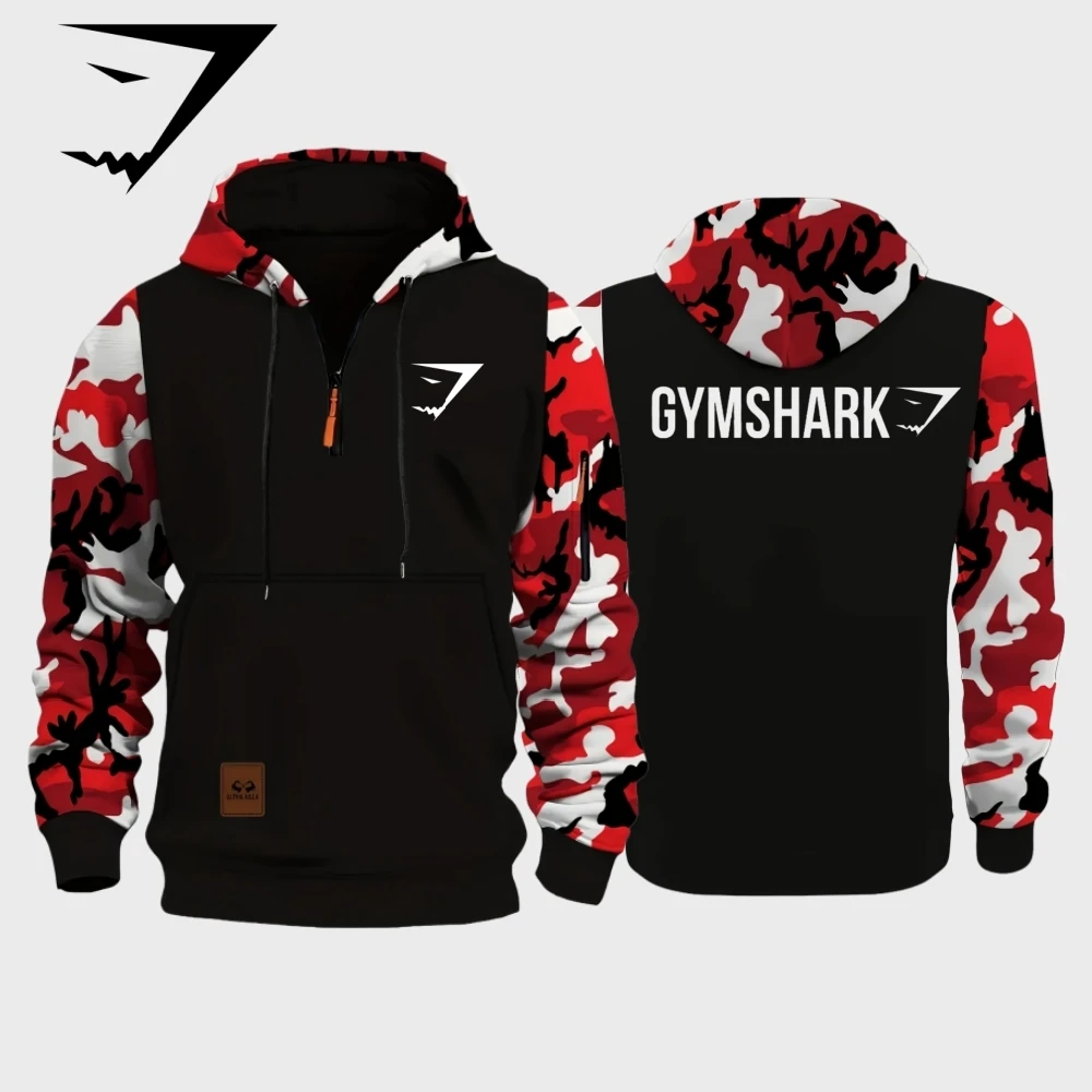 سترة بغطاء للرأس بسحاب من GYM SHARK للرياضات الخارجية GYM SHARK دافئة للياقة البدنية والجري للرجال والنساء