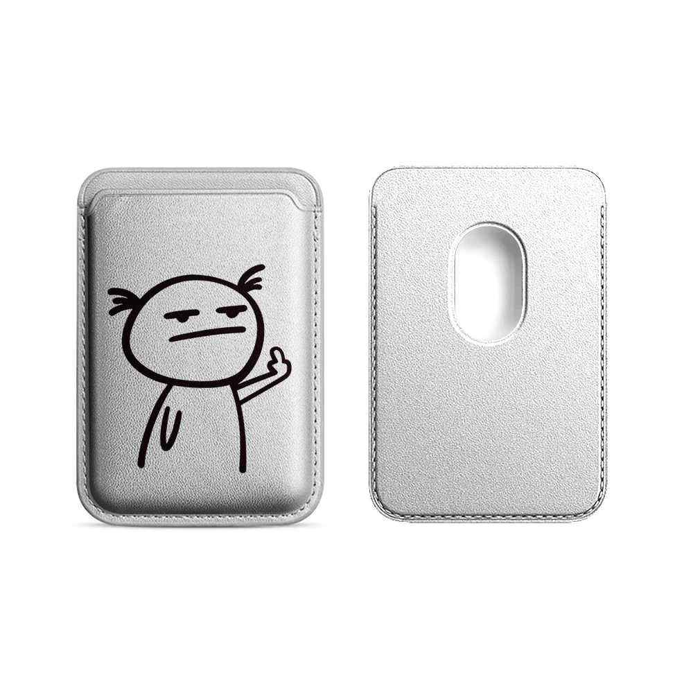 Stick Figures Leder-Kartenetui Handyhülle Kartenhalter für Magnetische Hülle Geeignet für alle iPhone Magsafe Karten-Handy-Rückseiten-Taschen – Detail 18