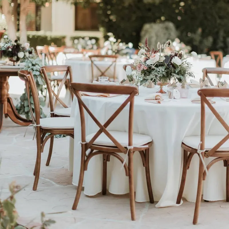 Outdoor Lawn Wedding Chair for Hotel Wedding Iron Sticker Wood Grain Paper Leisure Chair Restaurant Banquet Backrest Cross