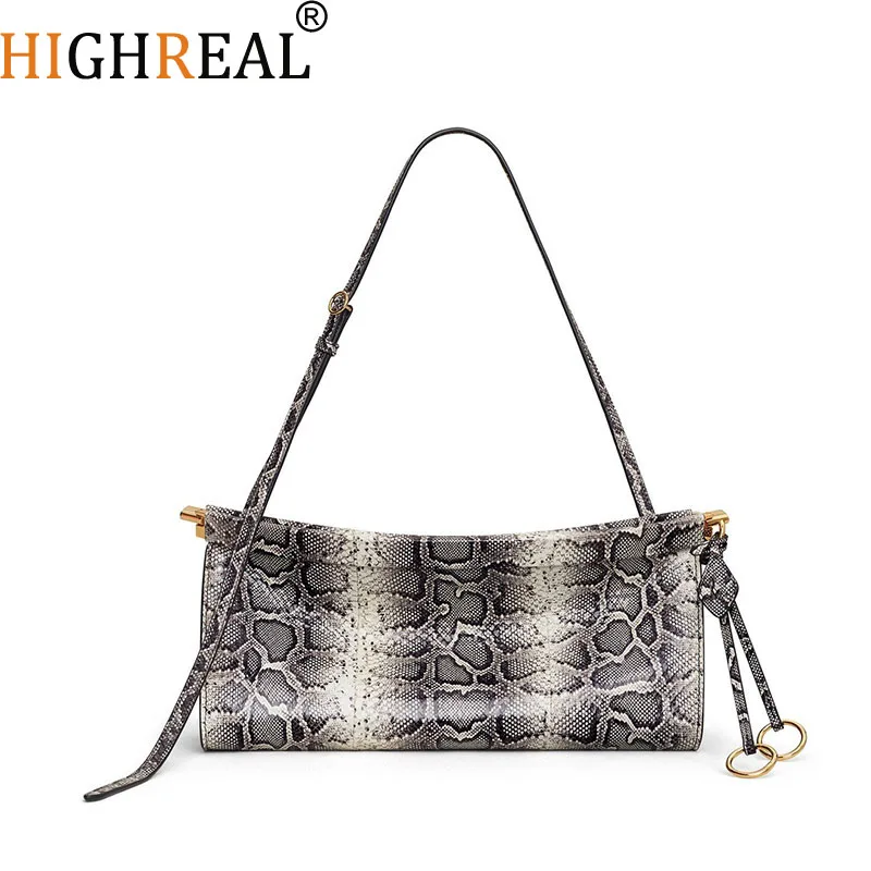 

Роскошная сумка через плечо с узором под змеиную кожу, дизайнерская женская сумка-полумесяц, новая сумка-клатч с застежкой