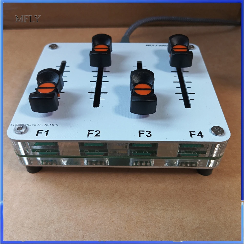 42mm MIDI Fader Custom CC Control with USB Interface for Music DAW Software 4-Channel