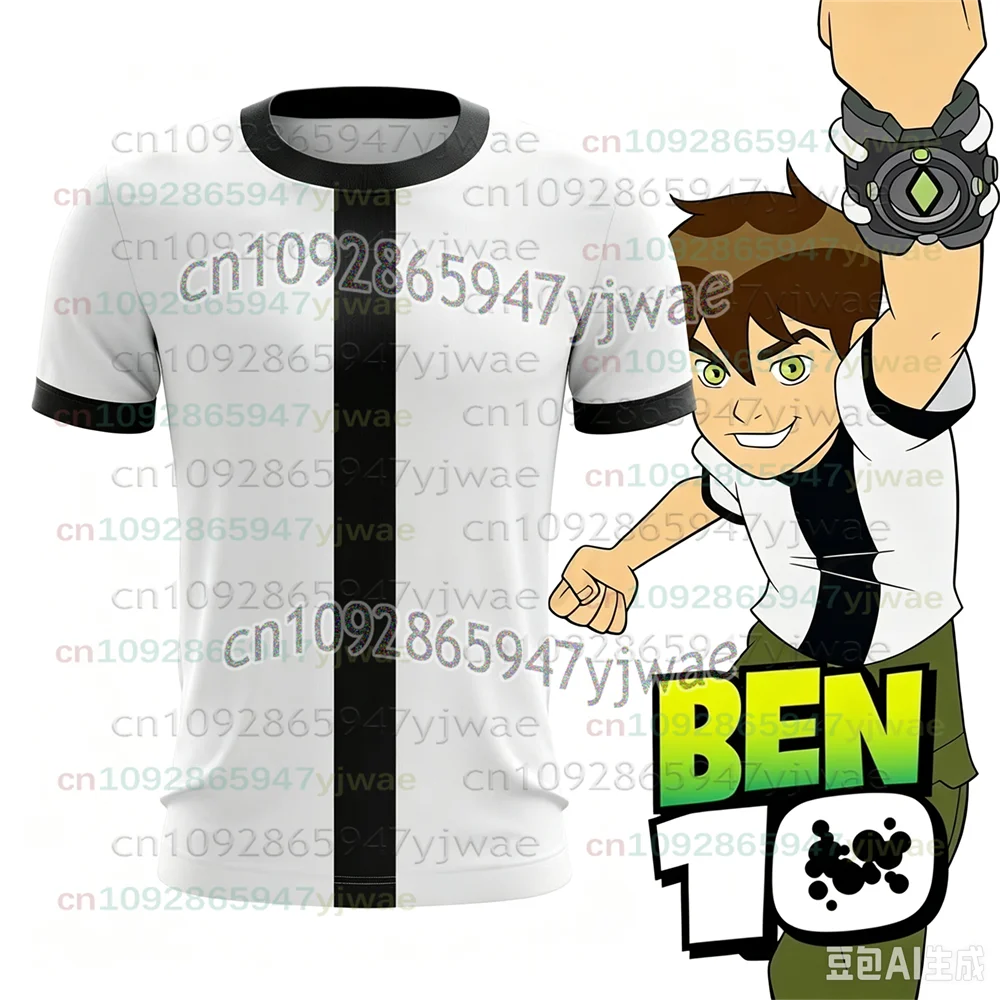 Amerikanische Anime Omnitrix Ben10 Cosplay T-Shirts 3D Ben Tennyson Druck Kinder Cartoon T-Shirt Sommer Erwachsene Harajuku Kurzarm Y2k Oberteile – Detail 5