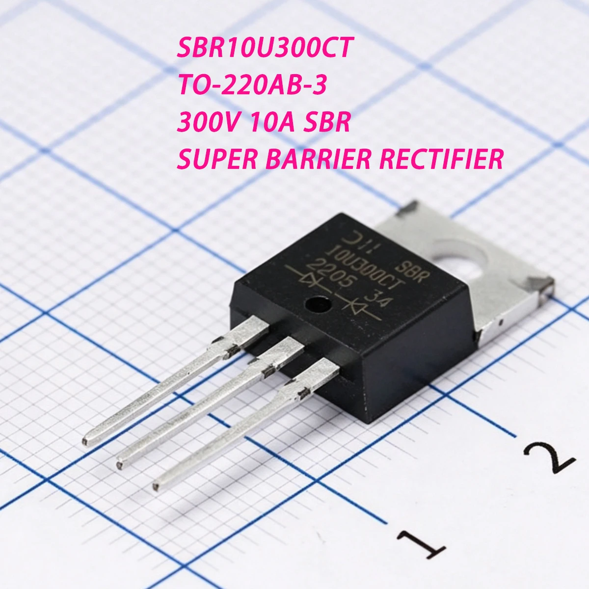 10PCS SBR10U300CT TO-220AB-3 300V 10A 150A 860mV@5A 1Pair Common Cathode NEW Original Super Barrier Rectifier DIODE SBR 10U300CT
