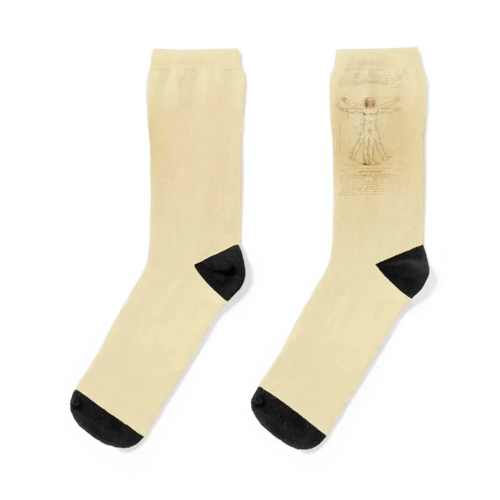 

Leonardo da Vinci Vintage sketch The Vitruvian Man The proportions of the perfect human man body HD HIGH QUALITY ONLINE ST Socks