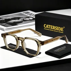 Caterside New Square Flat Light Glasses for Men Women Retro TR Frame Eyeglass High-Quality Eyewear Minimalist Matching