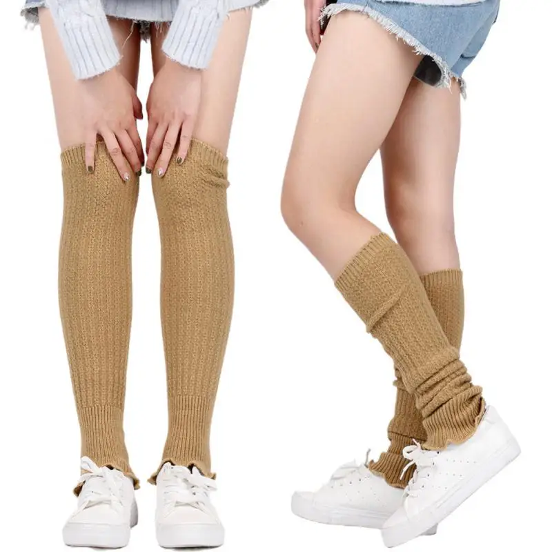 

Women's Autumn Long Socks Knitted Foot Cover Leg Breathable Warmers Winter Protector Stocking Legging Non-Slip Home Ladies Socks