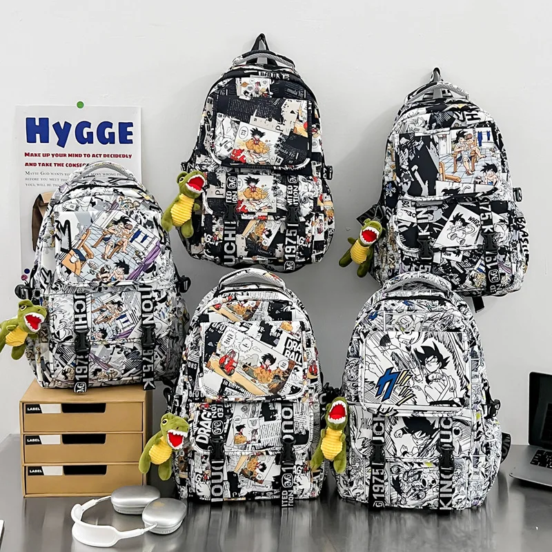 

Рюкзак Dragon Ball Goku с аниме-принтом, модный повседневный дорожный рюкзак большой емкости для мужчин и женщин, школьная сумка для студентов колледжа