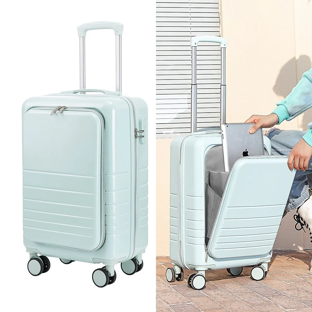 Suitcase Front Opening Carry on Luggage Cabin Suitcases Travel 20